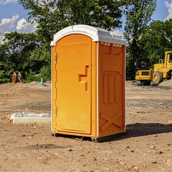 how often are the portable toilets cleaned and serviced during a rental period in Gildford